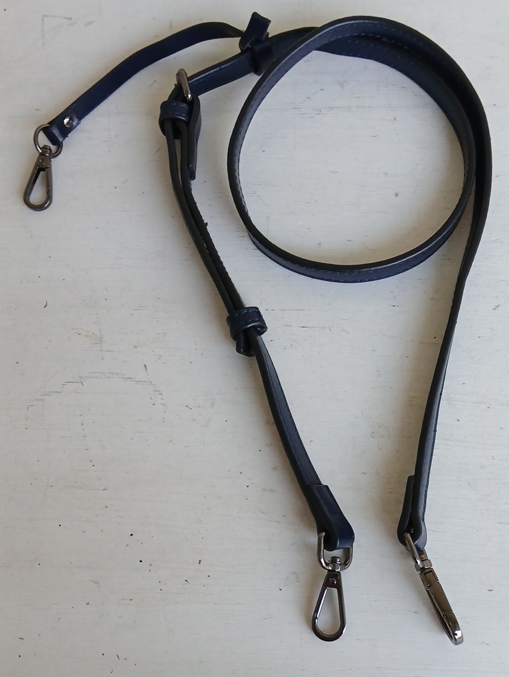 Dark Blue Strap Gunmetal Silver Hardware Replacement Crossbody Bag Strap